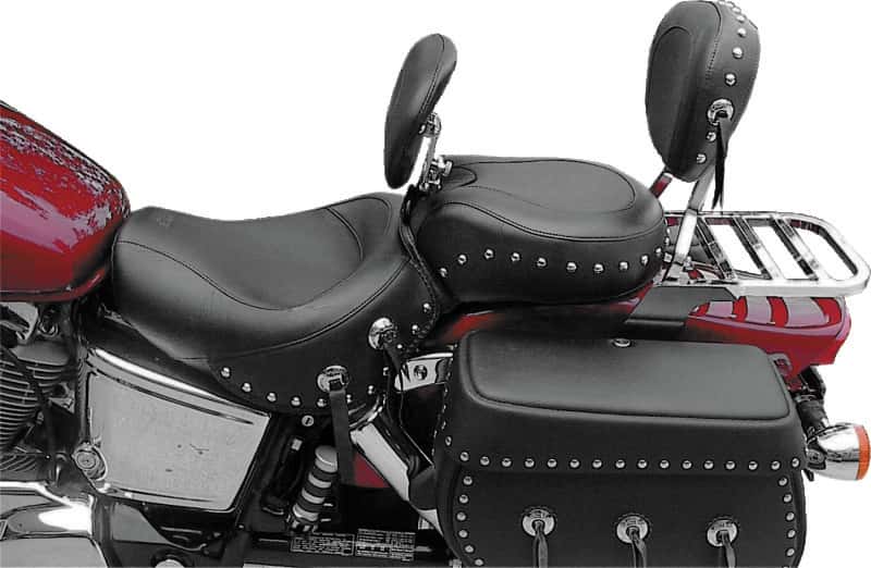 Mustang Motorcycle — Mustang 00-08 Honda VT1100 Sabre,97-08 Spirit,87-97 Shadow Wide Touring 1PC Seat w/Studs - Black - view 3