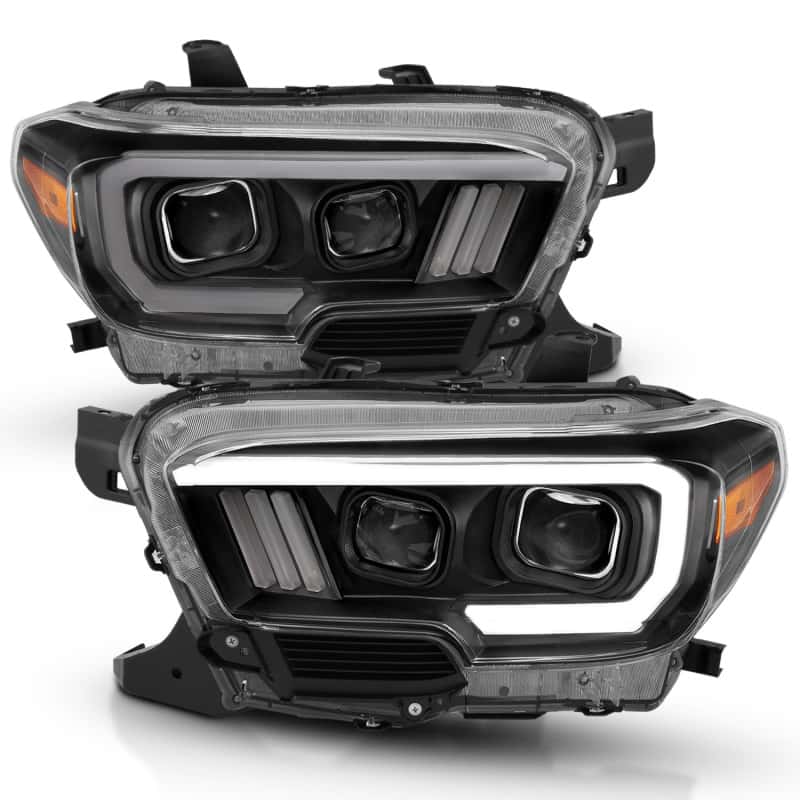 ANZO — ANZO 2016-2017 Toyota Tacoma Projector Headlights w/ Plank Style Design Black/Amber w/ DRL
Projector Headlights
Head Light Set - view 3