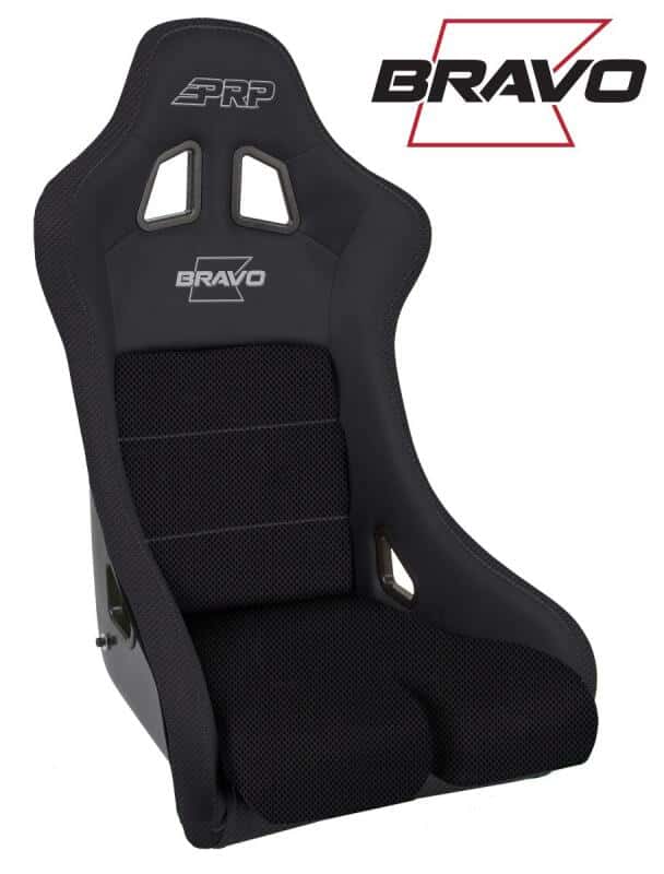 PRP Seats — PRP Bravo Composite Seat- Black (PRP Silver Outline/Bravo Silver- Black Stitching) - view 2