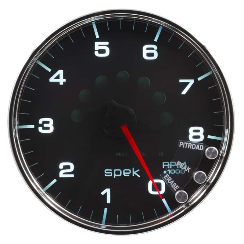 AutoMeter — Autometer Spek-Pro Gauge Tachometer 5in 8K Rpm W/Shift Light & Peak Mem Black/Chrome
GA 5" 8KRPM BCC SPEK - view 4