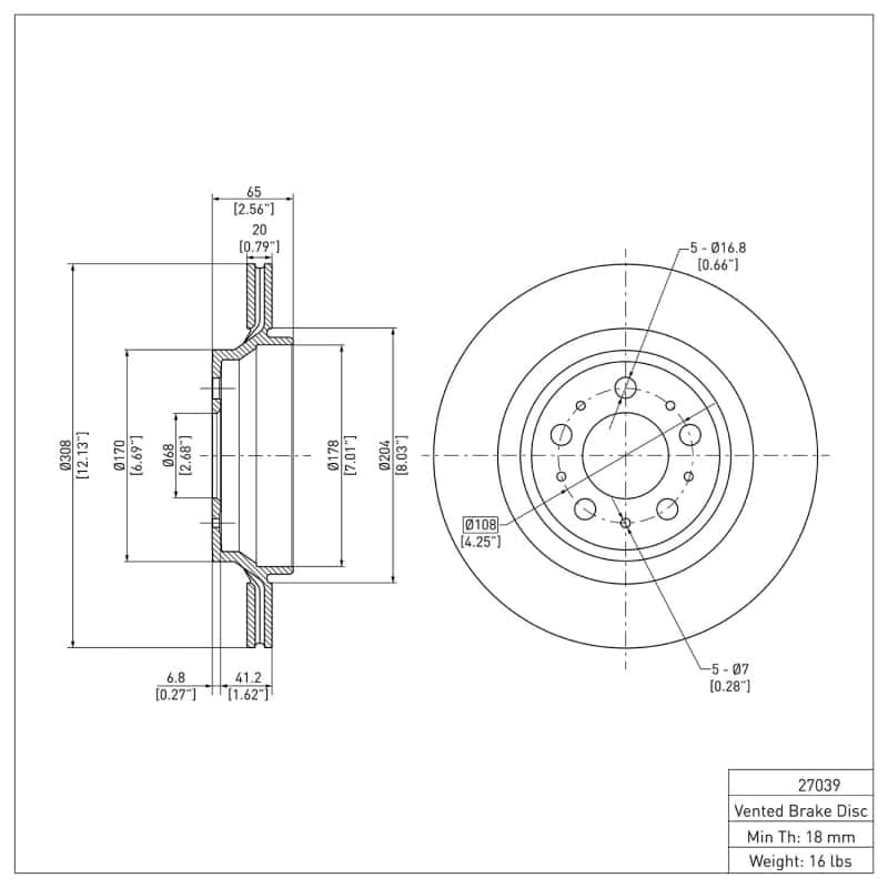 DFC — DFC 03-14 Volvo XC90 Rear GeoSPEC Coated Rotor
DFC Brake Rotor - view 2