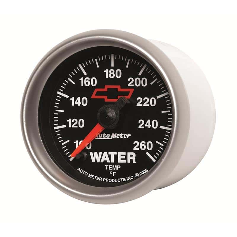 AutoMeter — AutoMeter Gauge Water Temp 2-1/16in. 100-260 Deg. F Digital Stepper Motor Chevy Red Bowtie Black
2-1/16" WATER TEMP, - view 2