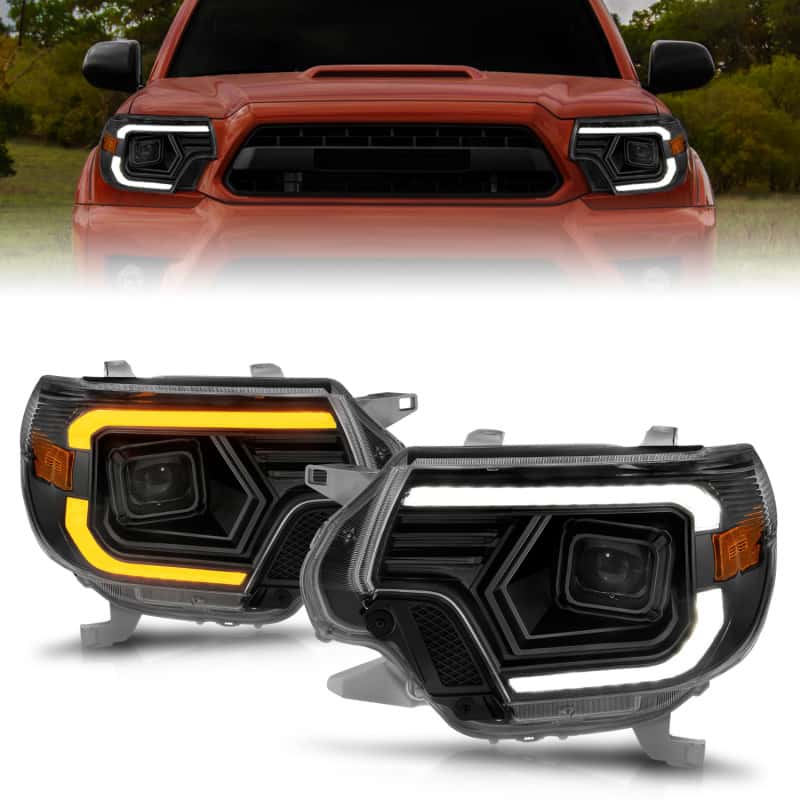 ANZO — ANZO 12-15 Toyota Tacoma Projector Headlights - w/ Light Bar Switchback Black Housing
Head Light Set
HdLtSet - view 2