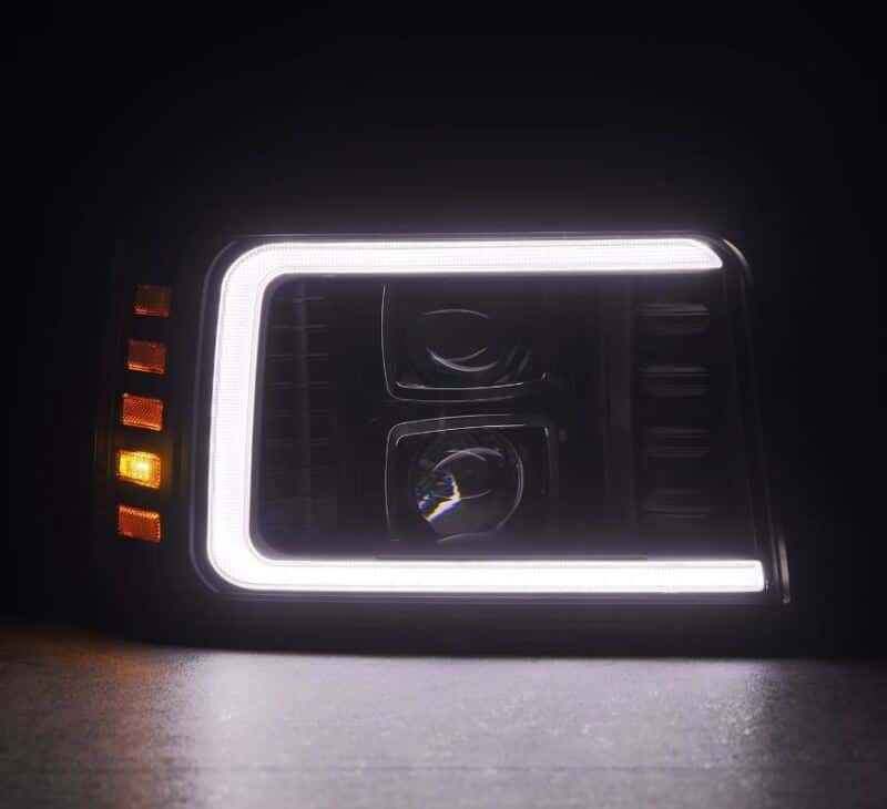 AlphaRex — AlphaRex 92-96 Ford F-Series/Bronco LUXX-Series Proj Headlights Blk w/Actv Light SeqSig & SBDRL
Projector Headlights - view 3