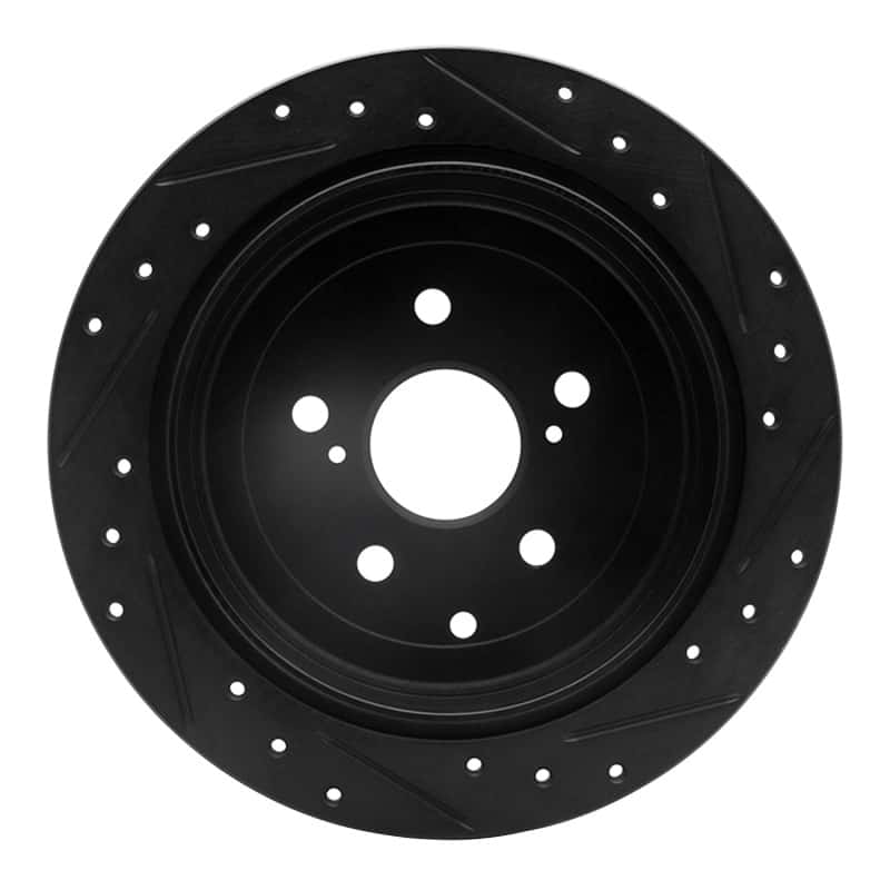 R1 Concepts — R1 10-20 Lexus RX450h Rear Left Drilled & Slotted Black Brake Rotor
R1 Brake Rotor Drill - view 5