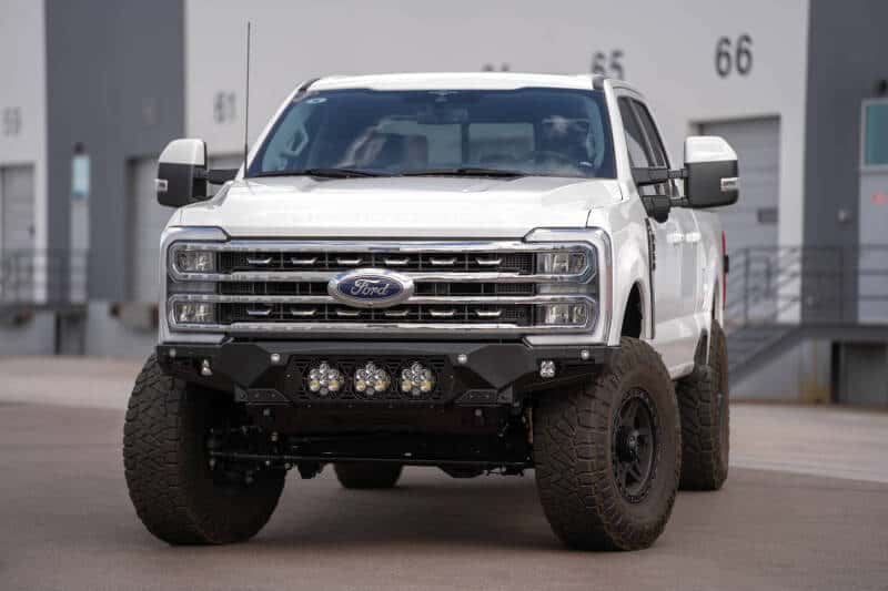 Addictive Desert Designs — Addictive Desert Designs 2023+ Ford F-250/F-350 Bomber Front Bumper (w/ 3 Baja Designs LP6 Mounts)
Bumper- Front - view 4