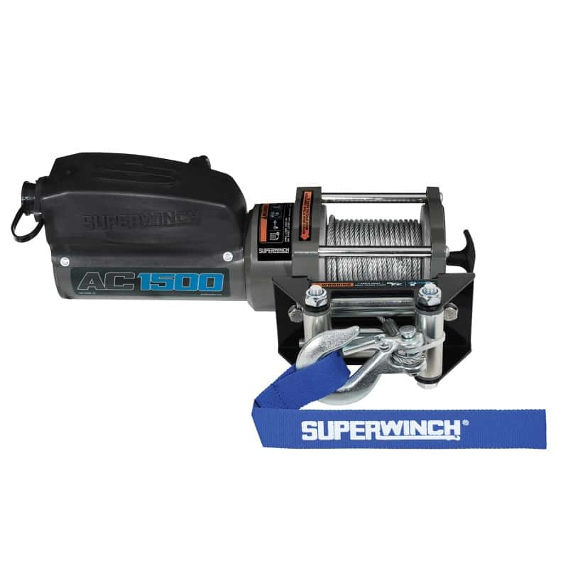 Superwinch — Superwinch 1,500 lbs. 1.1 HP 120V AC 1/8 In x 35ft. Wire Rope - Gray Wrinkle - view 4