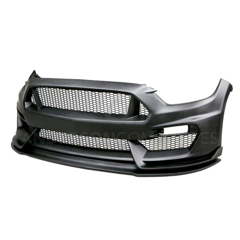 Anderson Composites — Anderson Composites 15-16 Ford Mustang GT350 Style Fiberglass Front Bumper w/ Front Lip - view 2