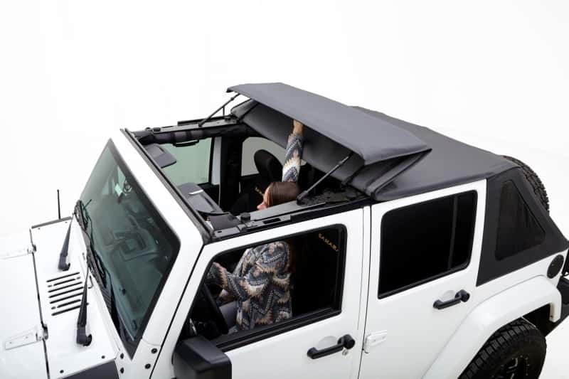 Rugged Ridge — Rugged Ridge 07-18 Jeep Wrangler JKU 4 Dr Black Diamond Stitch Cloth Voyager Top
OFFROAD_TOPS
Top-Soft - view 3