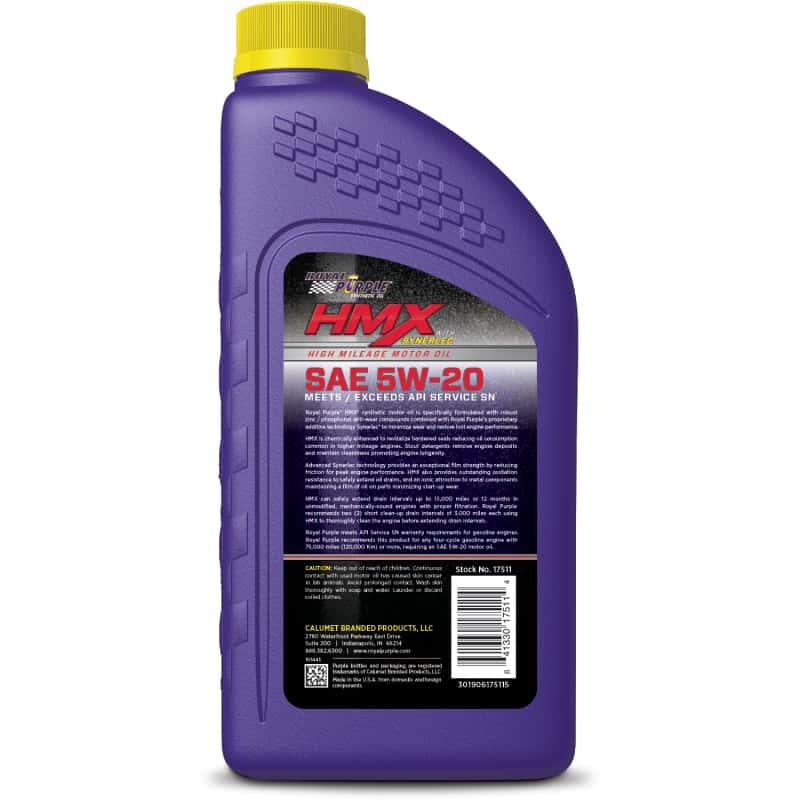 Royal Purple — Royal Purple HMX Premium Synthetic High Mileage 5W20 Motor Oil - 1 Quart
Engine Oil - view 2