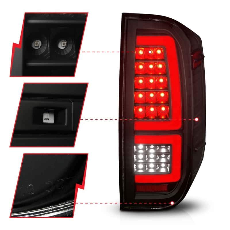 ANZO — ANZO 2014-2021 Toyota Tundra LED Taillights Black Housing/Smoke Lens - view 4