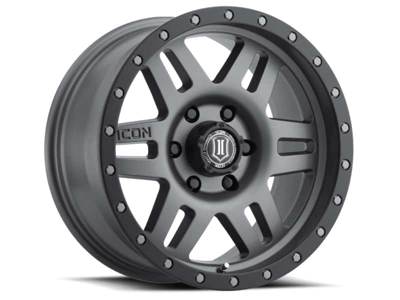 ICON — ICON Six Speed 17x8.5 6x5.5 0mm Offset 4.75in BS 108mm Bore Titanium Wheel
SIX SPEED WHEEL - view 1