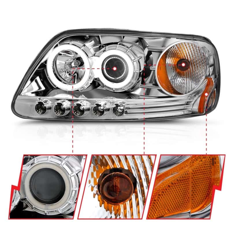 ANZO — ANZO 1997.5-2003 Ford F-150 Projector Headlights w/ Halo Chrome 1pc
Head Light Set
HdLtSet - view 5