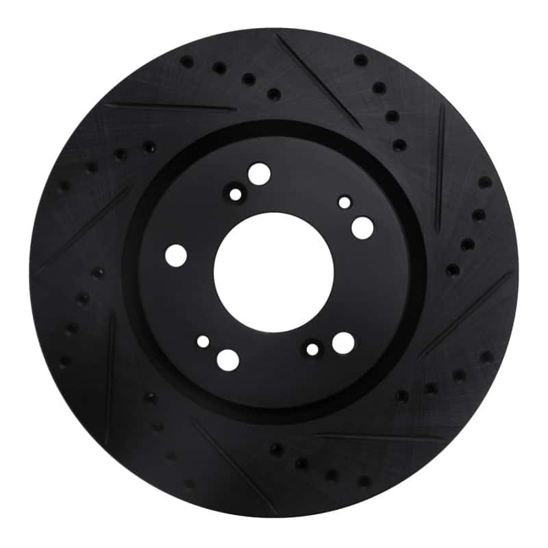 R1 Concepts — R1 04-12 Mitsubishi Eclipse Front Right Drilled & Slotted Black Brake Rotor
R1 Brake Rotor Drill - view 1
