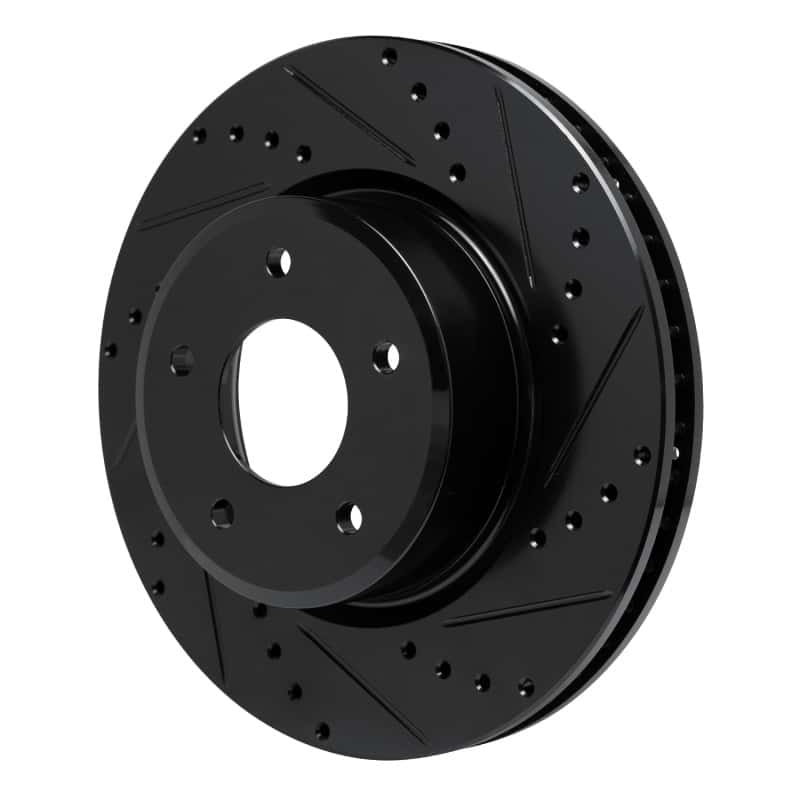 R1 Concepts — R1 05-06 Pontiac GTO Front Right Drilled & Slotted Black Brake Rotor
R1 Brake Rotor Drill - view 2