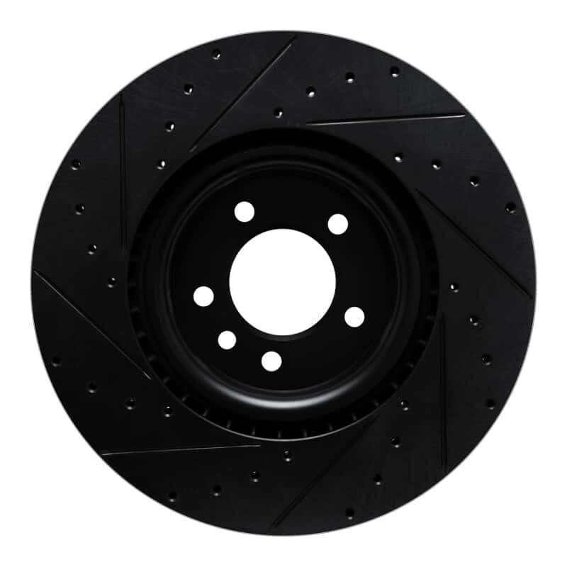 R1 Concepts — R1 18-24 Land Rover Range Rover Front Right Drilled & Slotted Black Brake Rotor
R1 Brake Rotor Drill - view 5
