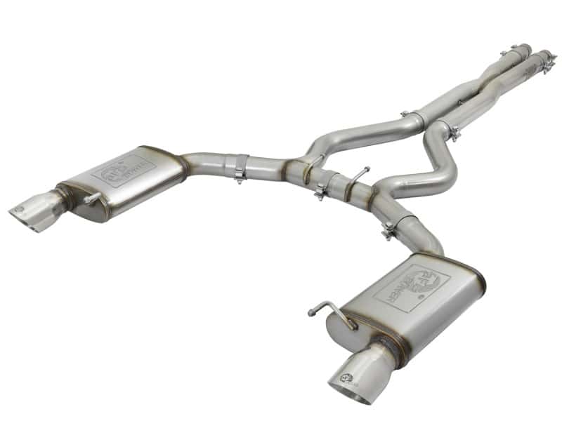 aFe — aFe MACHForce XP 3in 304 SS Cat-Back Exhausts w/ Polished Tips 15-17 Ford Mustang GT V8-5.0L/V6-3.7L
Cat-Back Exhaust - view 1