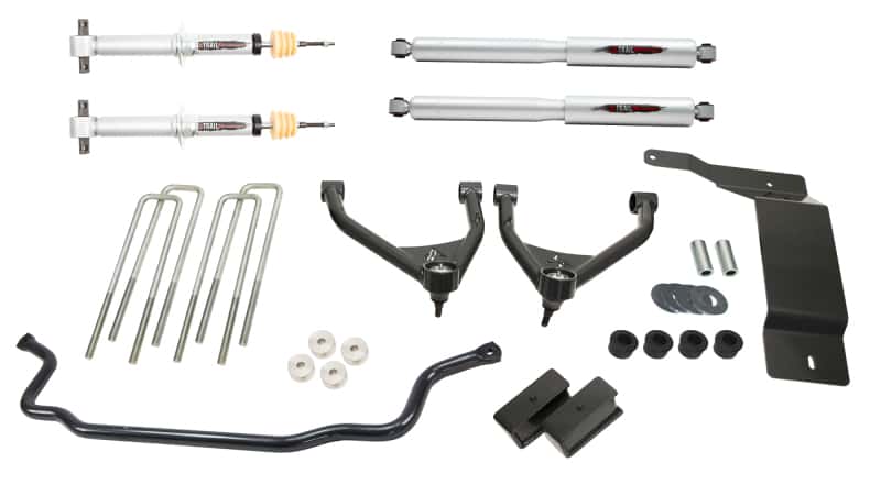 Belltech — Belltech 07-13 Silverado / Sierra 1500 4WD Ext & Crew Cab 4in Trail Perf Lift Kit w/ Front Sway Bar
LIFT KIT - view 1
