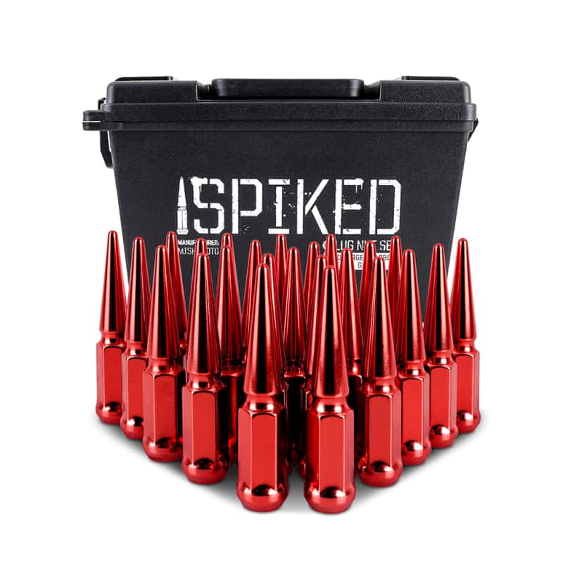 Mishimoto — Mishimoto Mishimoto Steel Spiked Lug Nuts M14 x 1.5 24pc Set Red
Spiked Lug Nuts - view 4
