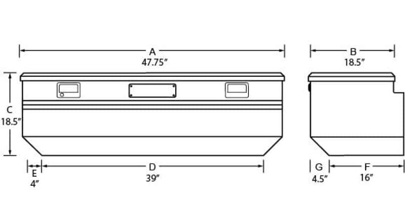 Tradesman — Tradesman Aluminum Flush Mount Truck Tool Box (48in.) - Brite - view 3
