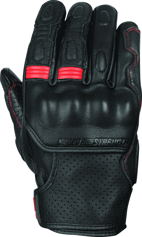 Speed and Strength — Speed and Strength Twist of Fate Leather Gloves Black/Red - Small - view 6
