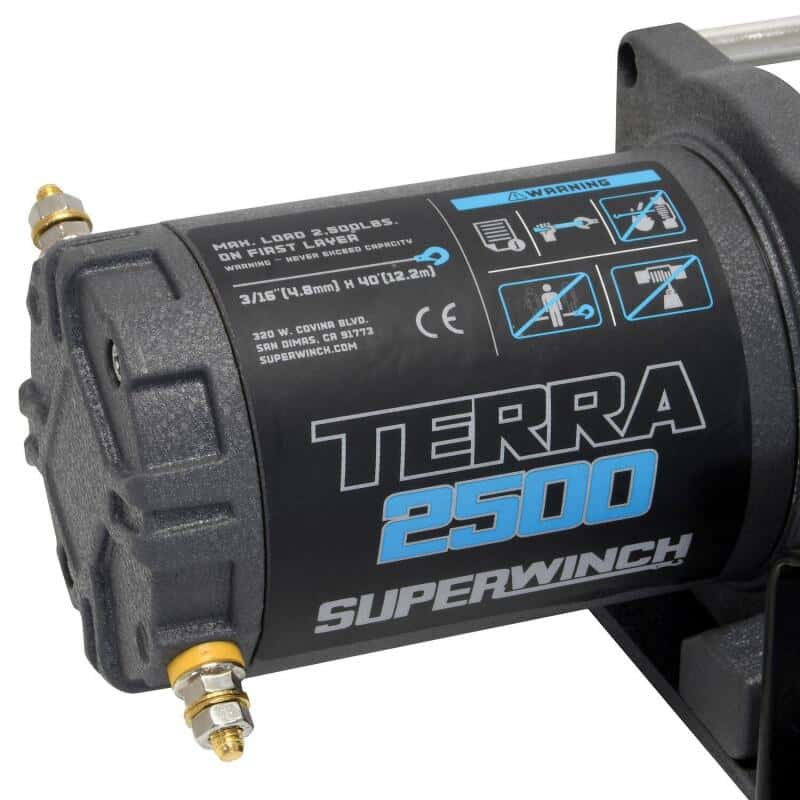 Superwinch — Superwinch 2500 LBS 12V DC 3/16in x 40ft Steel Rope Terra 2500 Winch - Gray Wrinkle - view 16
