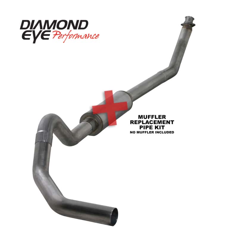 Diamond Eye Performance — Diamond Eye KIT 4in Turbo Back MFLR RPLCMENT PIPE SGL SS: 98.5-02 DODGE CUMMINS 5.9L
KIT; 4in.; TB MRP SG - view 1