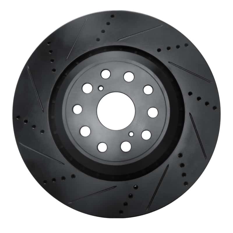 R1 Concepts — R1 07-23 Lexus LS500h Left Front Drilled & Slotted Black Brake Rotor
R1 Brake Rotor Drill - view 1