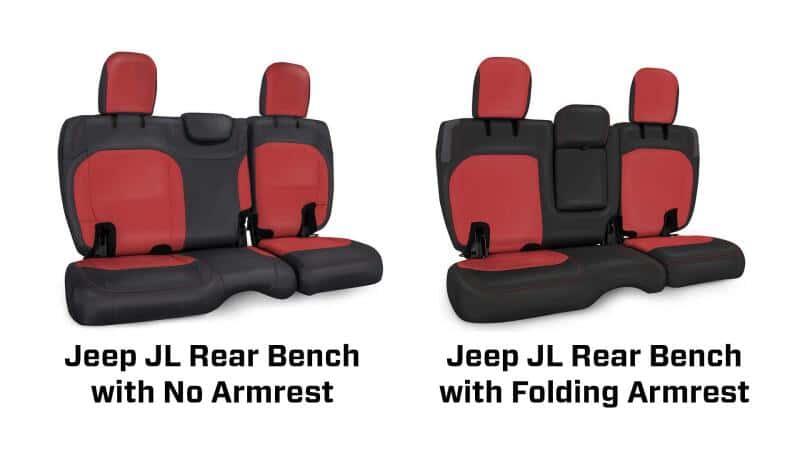 PRP Seats — PRP 2018+ Jeep Wrangler JLU/4 door Rear Bench Cover with Cloth Interior - All Black
Seat Covers - view 3