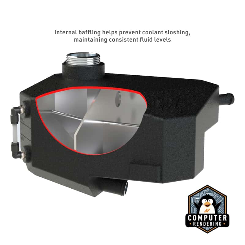 Mishimoto — Mishimoto 2013+ Ford Focus ST/2016+ Focus RS Aluminum Expansion Tank - Wrinkle Red
Coolant Reservoir - view 5