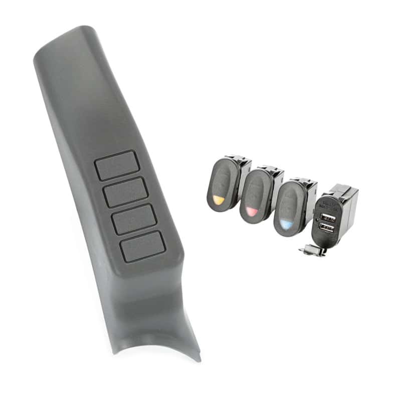 Rugged Ridge — Rugged Ridge A-Pillar Pod Kit 3 Switch USB 07-10 JK/JKU
RkrSwitchandCoverSet
OFFROAD_INTERIOR - view 1