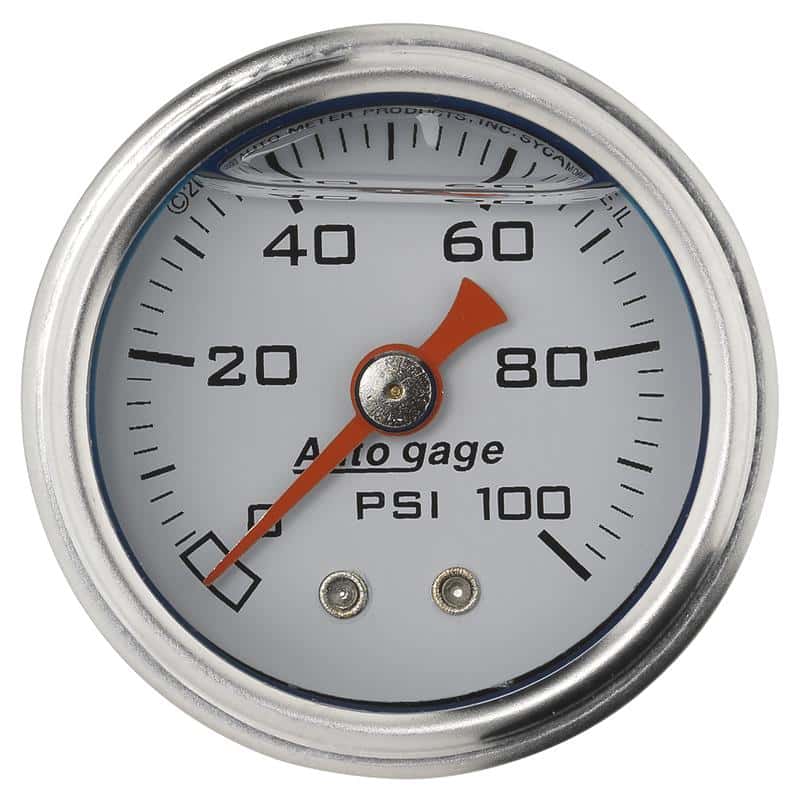 AutoMeter — Autometer 1.5 inch Fuel Pressure Gauge 0-100 PSI
Ga Press 100psi Wht - view 2