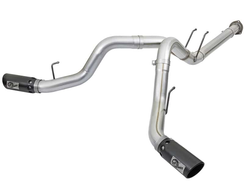aFe — aFe ATLAS 4in DPF-Back Alum Steel Exhaust System w/Black Tip 2017 Ford Diesel Trucks V8-6.7L (td)
DPF-Back Exhaust - view 1