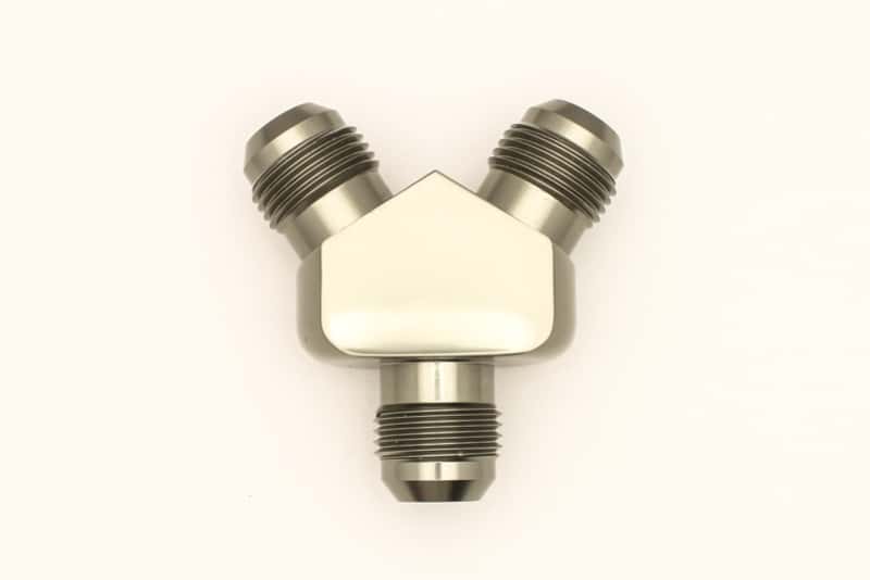 DeatschWerks — DeatschWerks 10AN Male Flare + 10AN Male Flare To 10AN Male Flare Y-Block Fitting - view 4