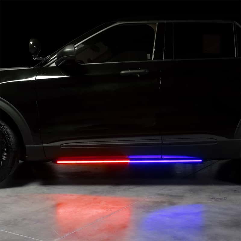 Putco — Putco 11-19 Ford Explorer Interceptor Blade Rocker Kits Sideliners - Red/Blue w/ White Override - view 1