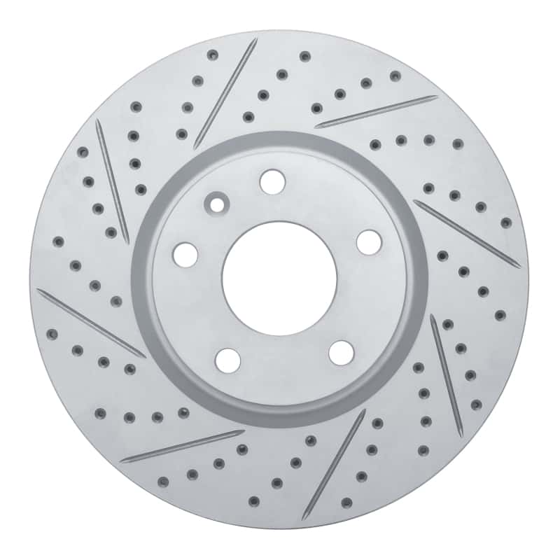 R1 Concepts — R1 14-19 Chevrolet Corvette Front Left Drilled & Slotted Geo-Carbon Rotor - view 1