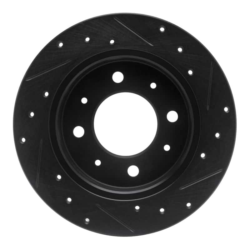 R1 Concepts — R1 04-09 Kia Spectra Rear Left Drilled & Slotted Black Brake Rotor
R1 Brake Rotor Drill - view 5