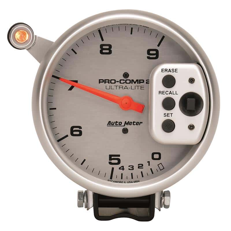 AutoMeter — Autometer Ultra-Lite 5 inch 9000 RPM Dual Range w/ Shift-Lite and Memory Tach
5" TACH, 9,000 RPM, - view 2