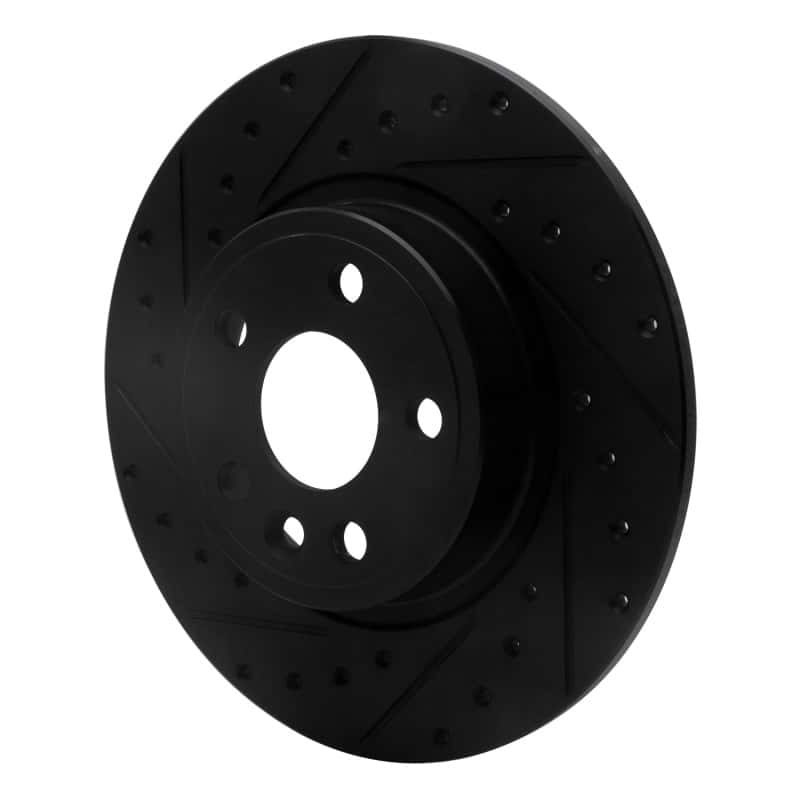 R1 Concepts — R1 15-20 Jaguar E-Pace Rear Left Drilled & Slotted Black Brake Rotor
R1 Brake Rotor Drill - view 2