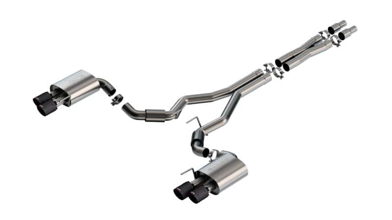 Borla — Borla 2024 Ford Mustang GT 5.0L V8 3 in S-Type Catback Non-Active Exhaust- Carbon Fiber Quad Tip
Cat-Back System - view 1