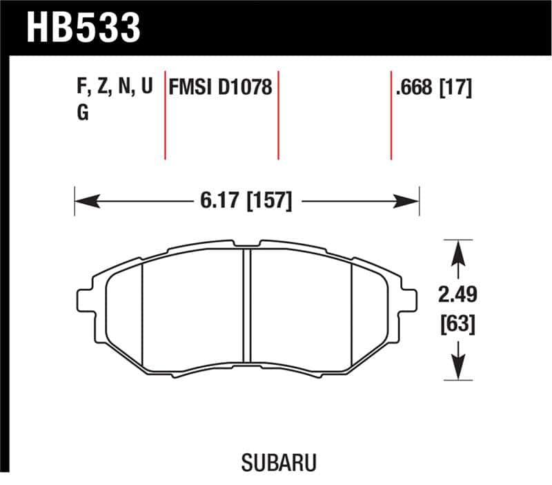 Hawk Performance — Hawk 05-08 LGT D1078 HPS Street Front Brake Pads
Disc Brake Pad - view 1