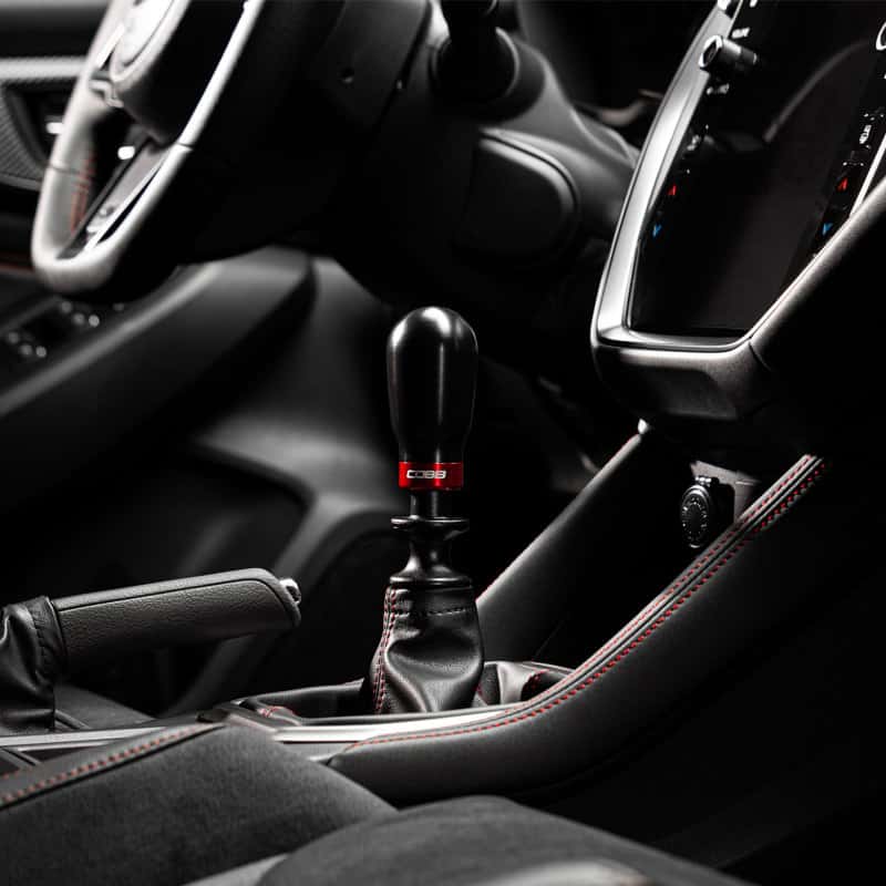 COBB — Cobb Subaru 6-Speed Tall Weighted COBB Shift Knob - Black (Incl. Both Red + Blk Collars) - view 6