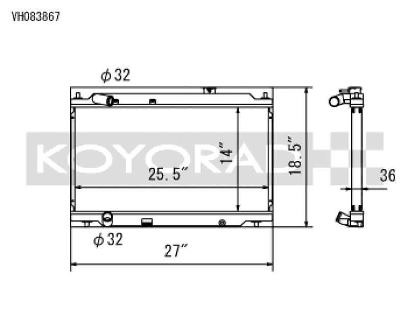 Koyo — Koyo 94-01 Acura Integra with L15B7 Swap All-Aluminum Radiator
Racing Radiator - view 1