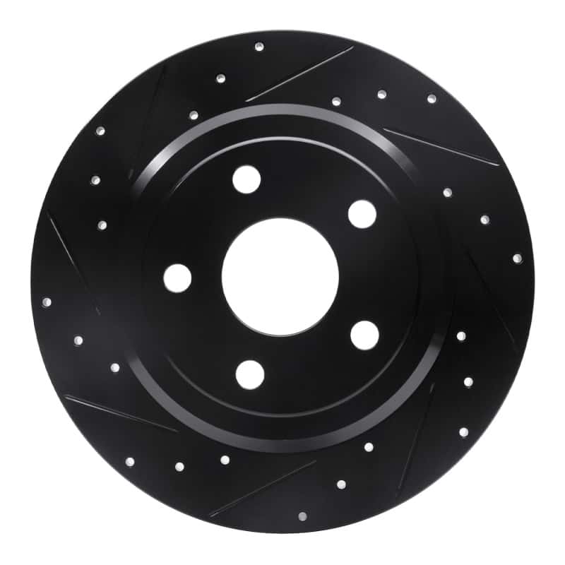 R1 Concepts — R1 11-22 Dodge Durango Rear Left Drilled & Slotted Black Brake Rotor
R1 Brake Rotor Drill - view 1