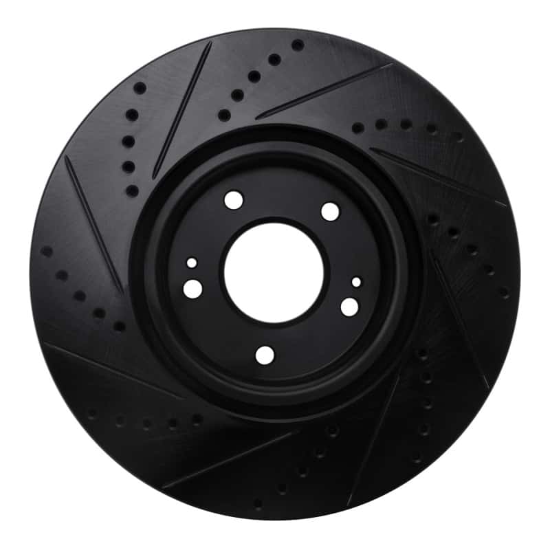R1 Concepts — R1 03-06 Mitsubishi Lancer Front Right Drilled & Slotted Black Brake Rotor
R1 Brake Rotor Drill - view 5