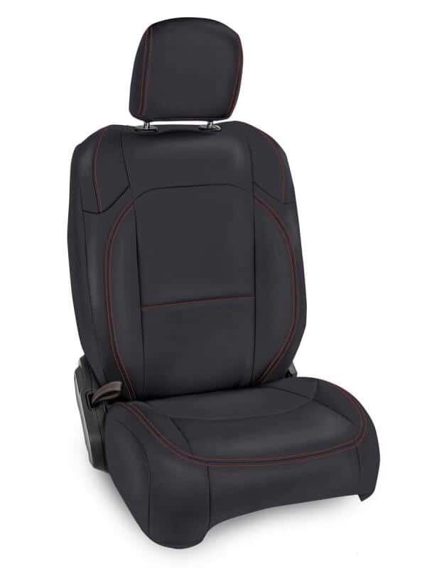 PRP Seats — PRP 2018+ Jeep Wrangler JL/2 Door/ Non-Rubicon Front Seat Covers (Pair) - Black w/ Red Stitching
Seat Covers - view 2