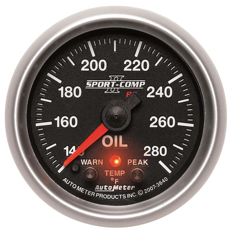AutoMeter — Autometer Sport-Comp II 52.4mm 140-280 Deg F Oil Temperature Peak & Warn w/ Electronic Control Gauge
2-1/16" OIL TEMP, 14 - view 2