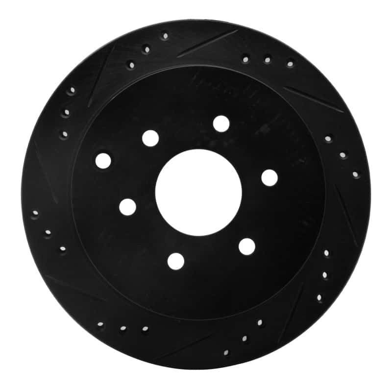 R1 Concepts — R1 05-25 Nissan Frontier Rear Left Drilled & Slotted Black Brake Rotor
R1 Brake Rotor Drill - view 1