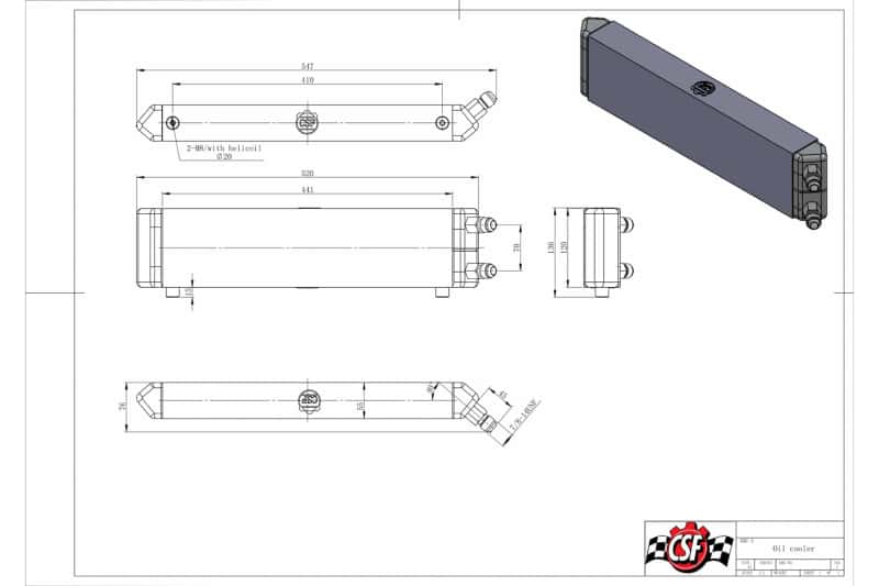 CSF — CSF Universal Dual-Pass Internal/External Oil Cooler - 22.0in L x 5.0in H x 2.25in W
CSF Oil Cooler - view 5