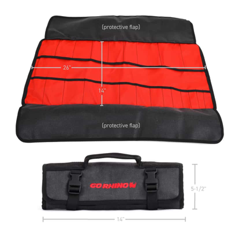 Go Rhino — Go Rhino XVenture Gear Tool Wrench Roll - Large (4x4in. Closed) 12oz Waxed Canvas - Black
Xventure Tool Roll - view 8